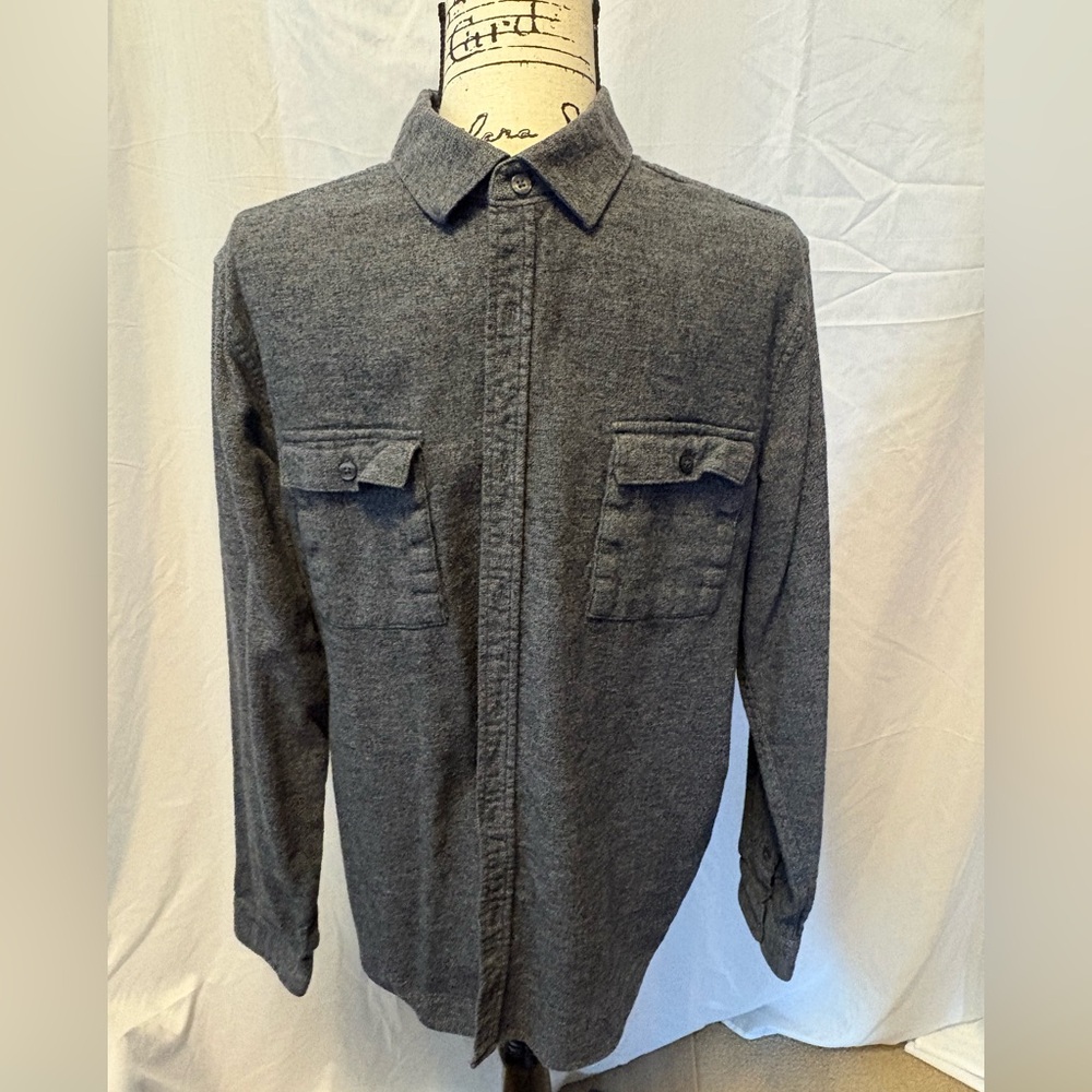 DKNY Black and Gray Plaid Button-Up Shirt